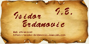 Isidor Brdanović vizit kartica